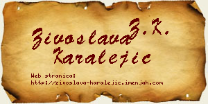 Živoslava Karalejić vizit kartica